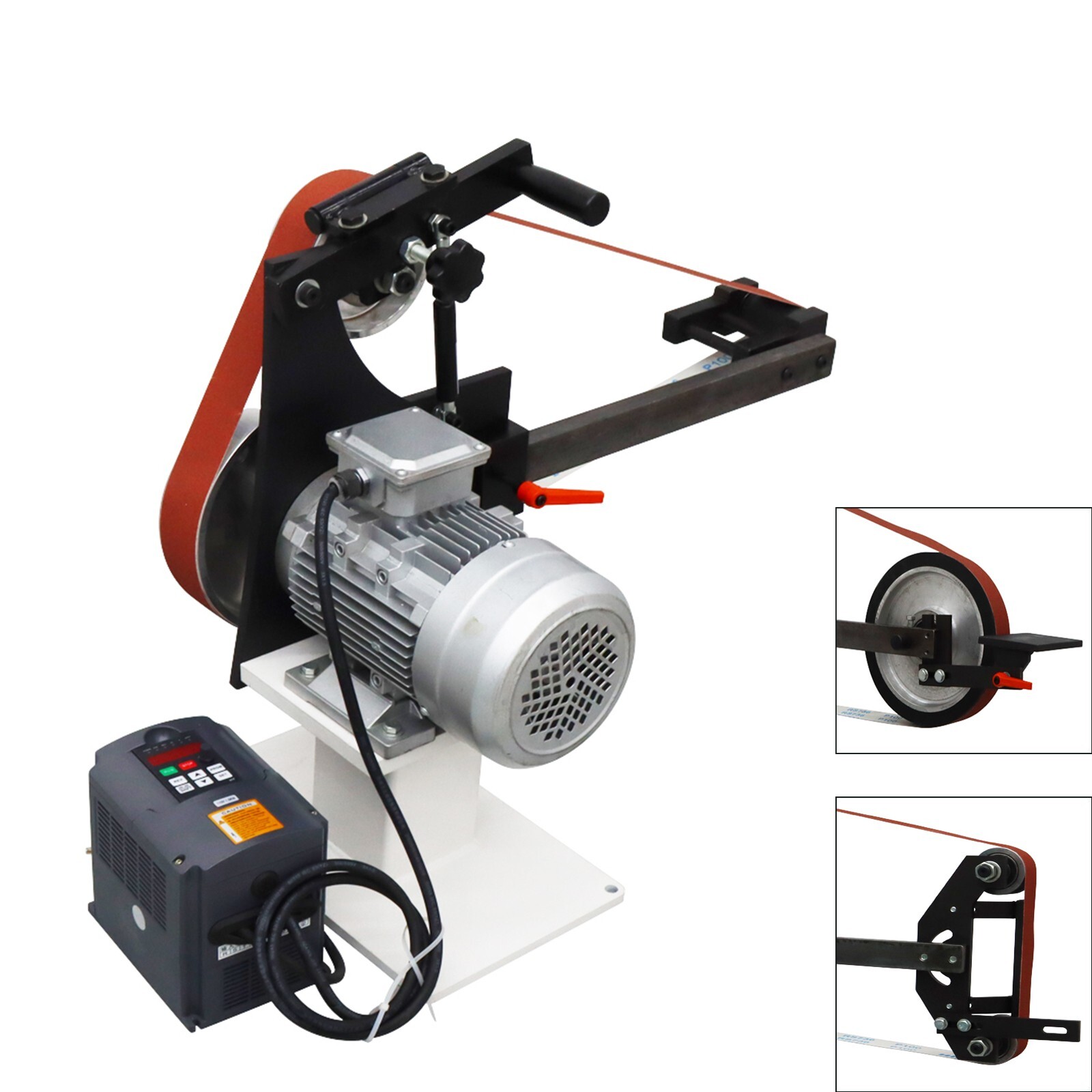 Industrial Knife Grinder Polisher with 3 Grinding Wheels Sand-belt Machine 110V