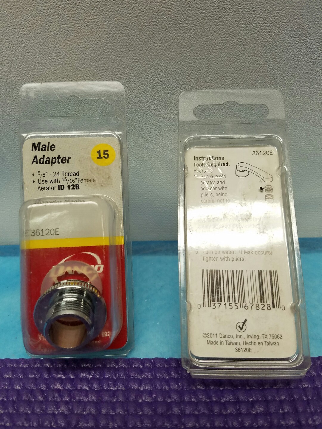 Male Aerator Adapter - 5/8" - 24 X 55/64" - 36120E - Lot of 2