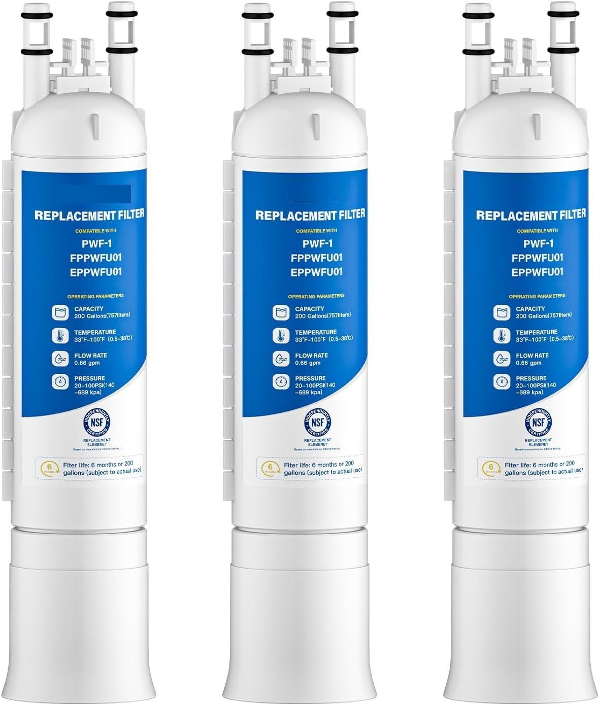 3 Pcs Filtro agua para refrigerador Frigidaire FRSS2623AS FRSS2323AS GRSS2652AF