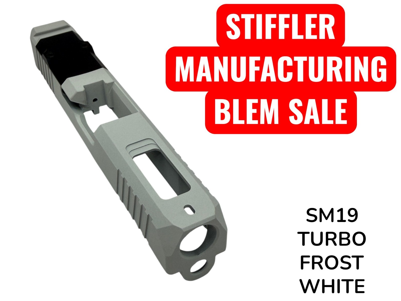 BLEM Turbo For G19 custom Slide gen3 NEW Cerakote upper stripped Frost White