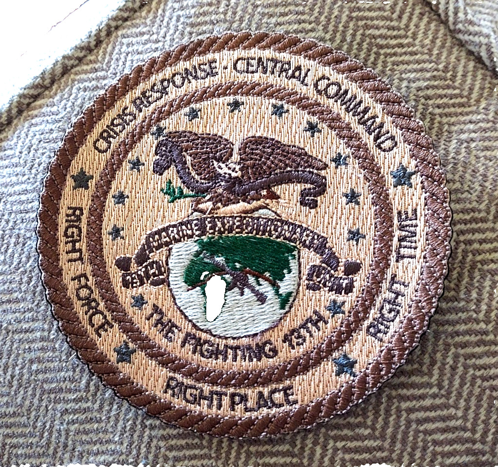 4" MARINE CORPS 13TH MEU CRISIS RESPONSE COMMAND TAN SUBDUED EMBROIDERED PATCH