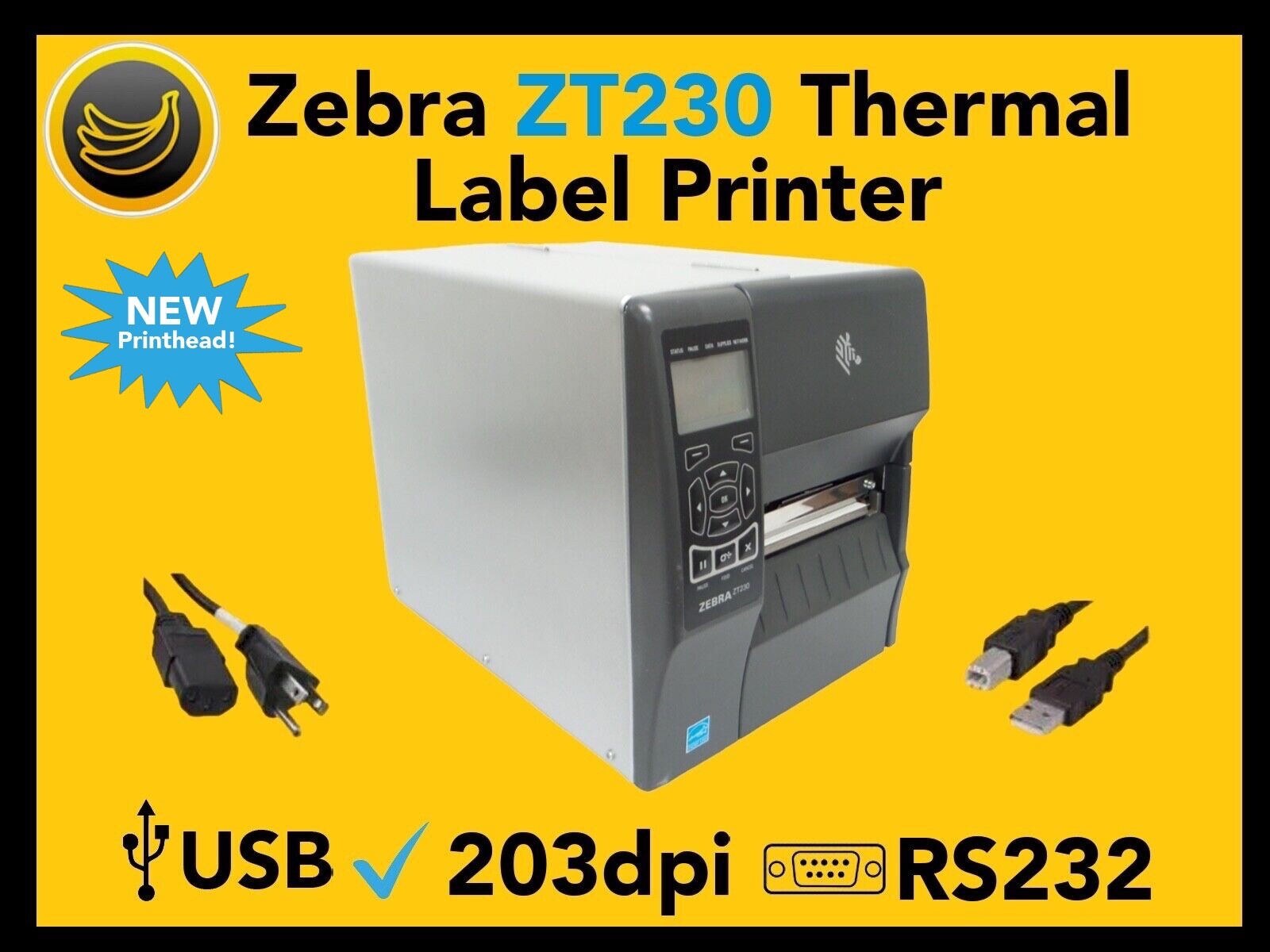 ✅Zebra ZT230 Thermal Transfer Label Printer 203 dpi, USB, RS232, USA Seller!🔥⭐