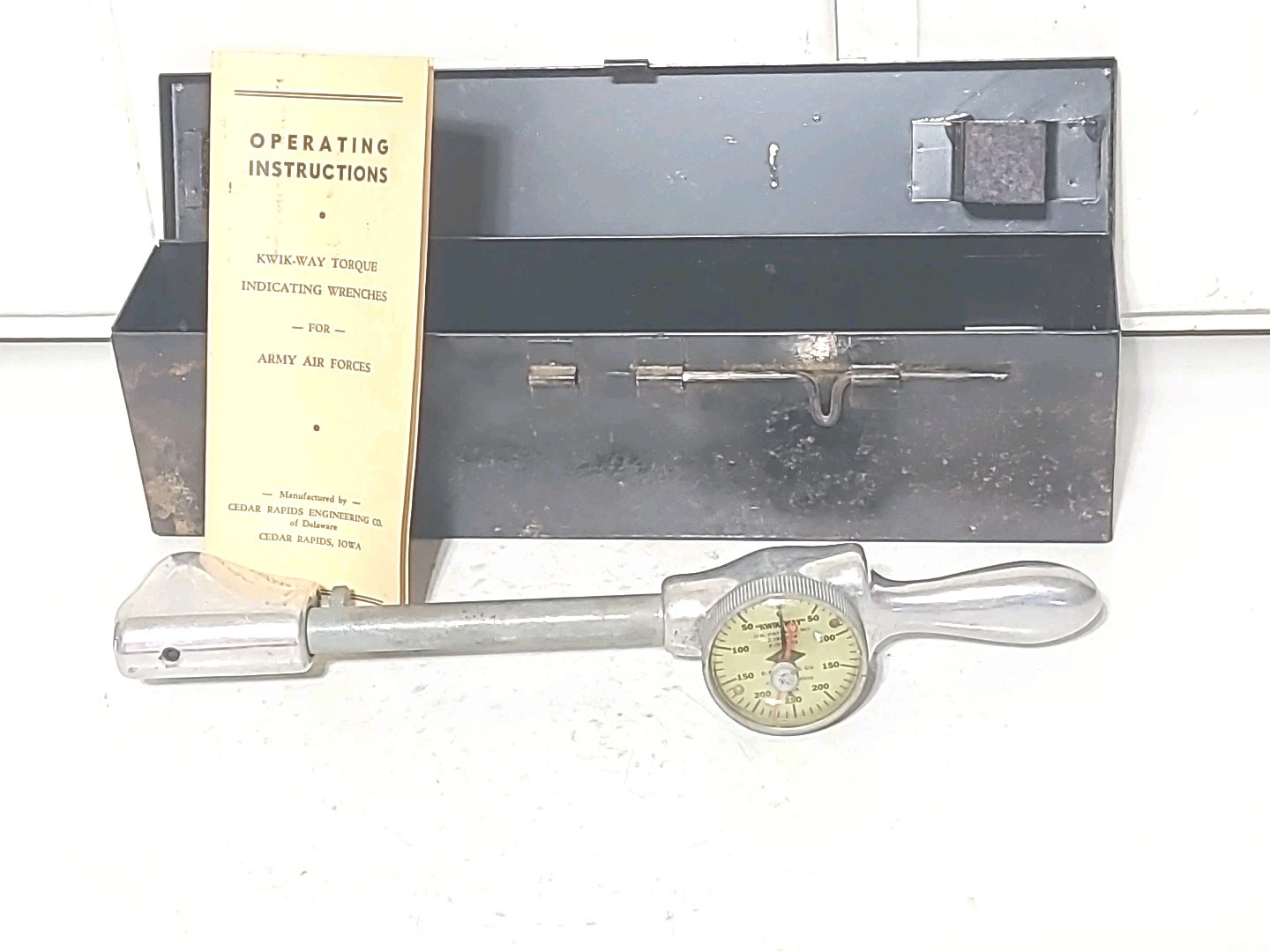 Vintage Kwik-Way 9/32" Dial Torque Wrench 0-250 USA Military Army-air Forces
