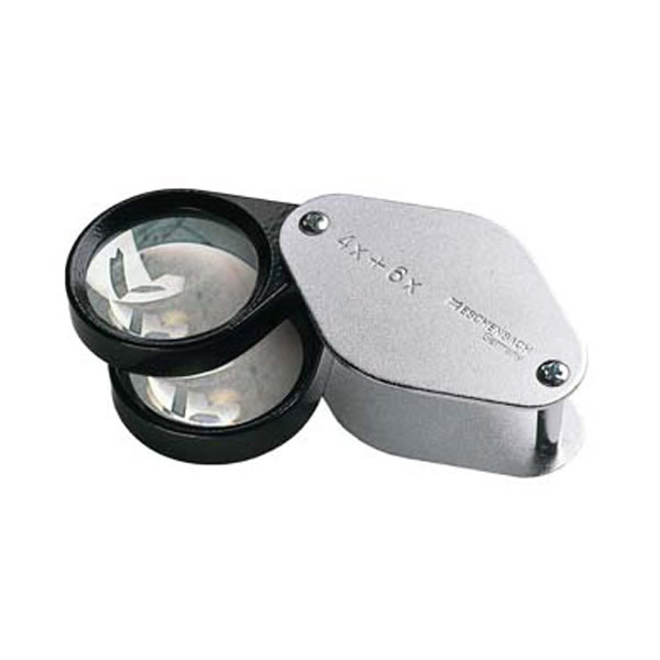 Eschenbach 4X, 6X, and 10X - 2 Biconvex Lens Loupe Magnifier, Stamps, Coins, NEW