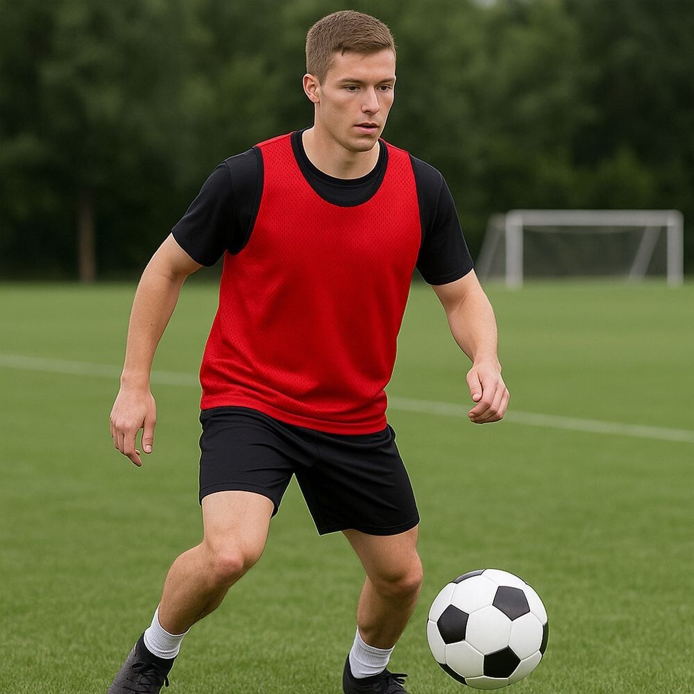 Amber Adult Mesh Practice Scrimmage Jerseys - Breathable Pinnie for All Sports