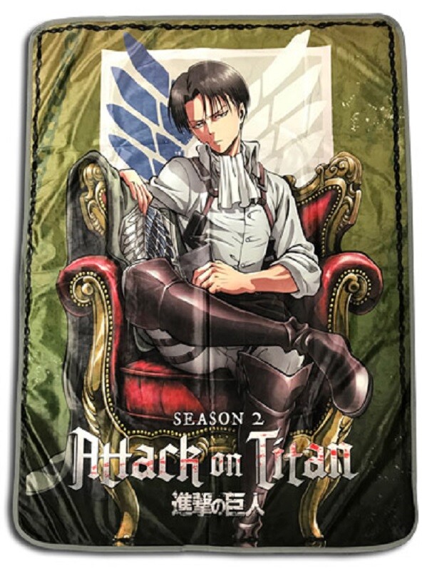 New Anime Attack on Titan Levi Ackerman Season 2 Fleece Throw Gift Blanket Manga