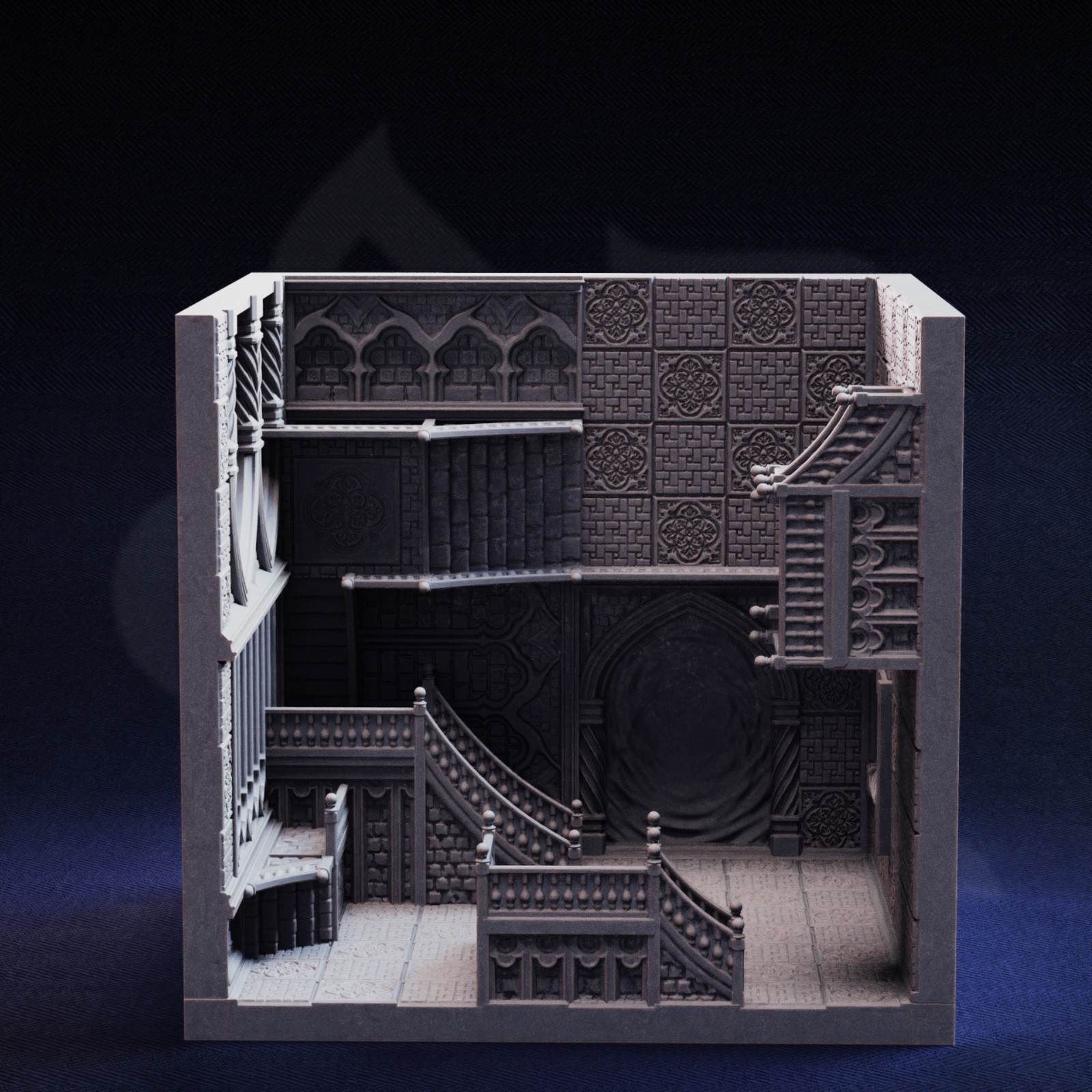 Impossible Room Terrain Set | 28mm Gravity Defying Staircase Dungeon | Surreal