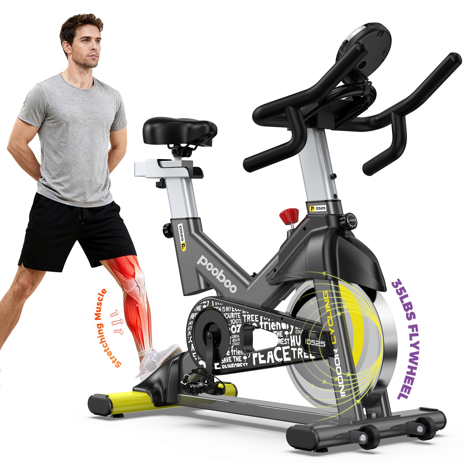 Indoor Exercise Bike Workout Bike Magnetic Resistance  Stationary Cycling Bike