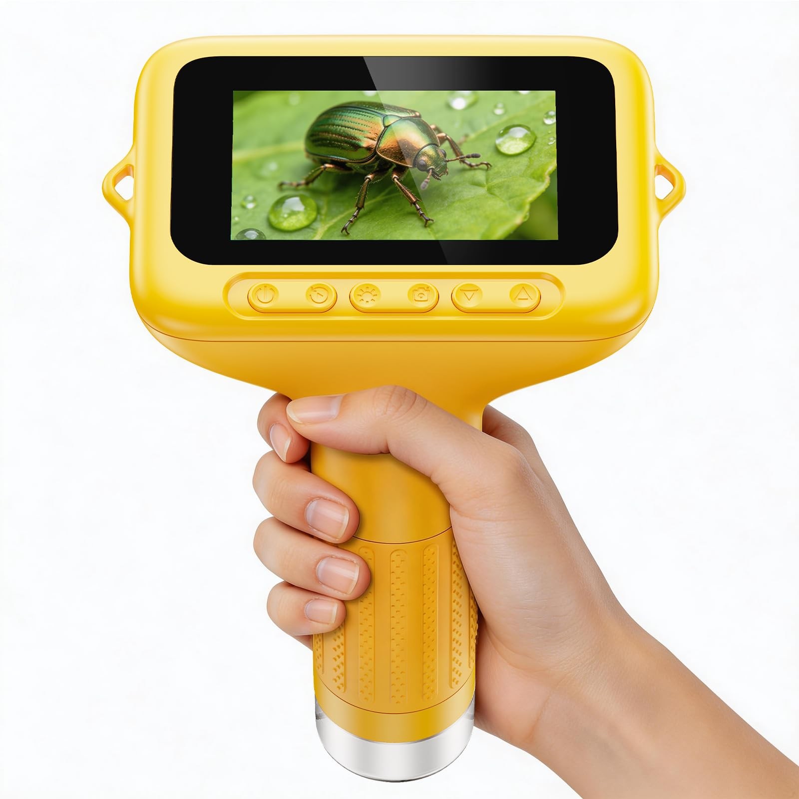 Aspoven 1000X Handheld Digital Kids Microscope with 3.0" IPS Screen, Yellow