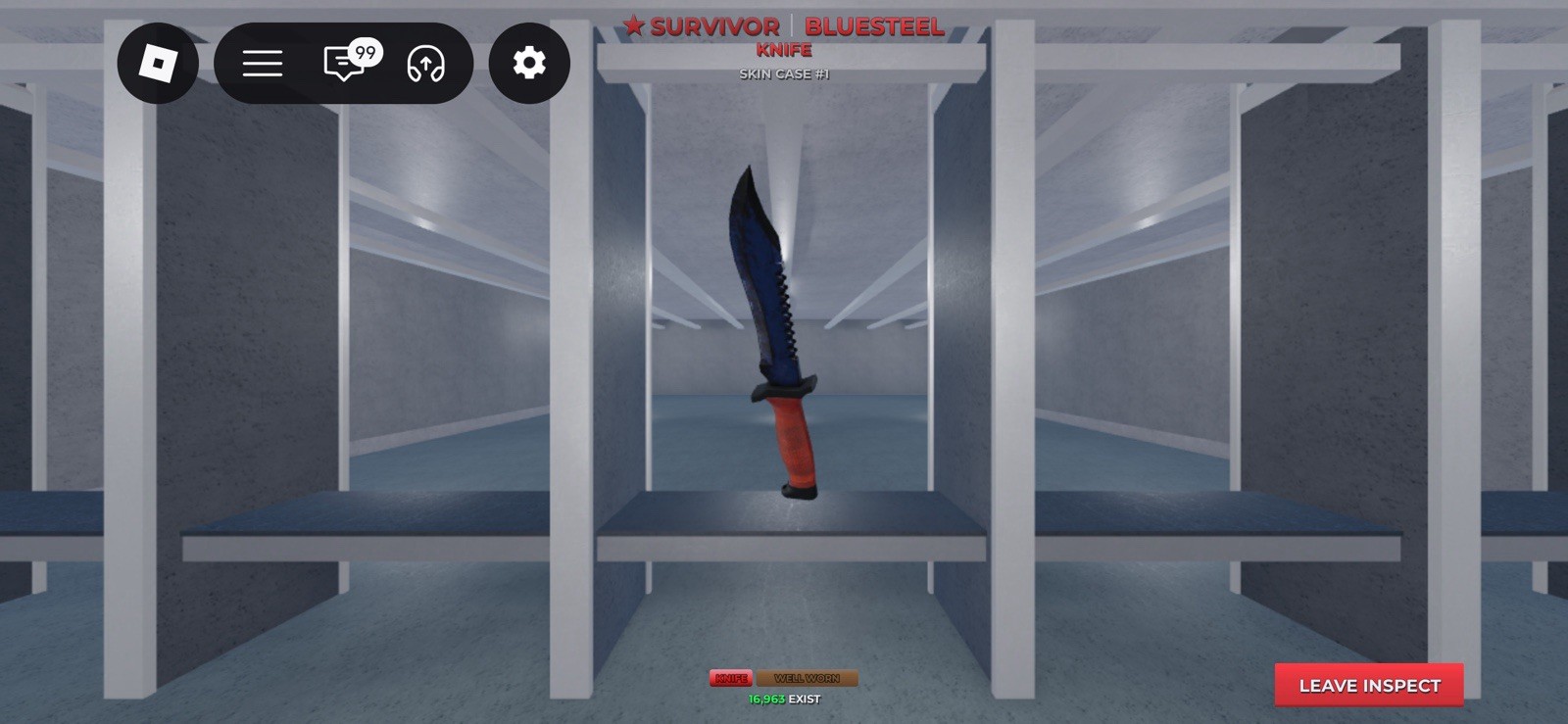 Survivor Bluesteel Knife Skin - Skin Case #1 Well Worn (16,963 exist)