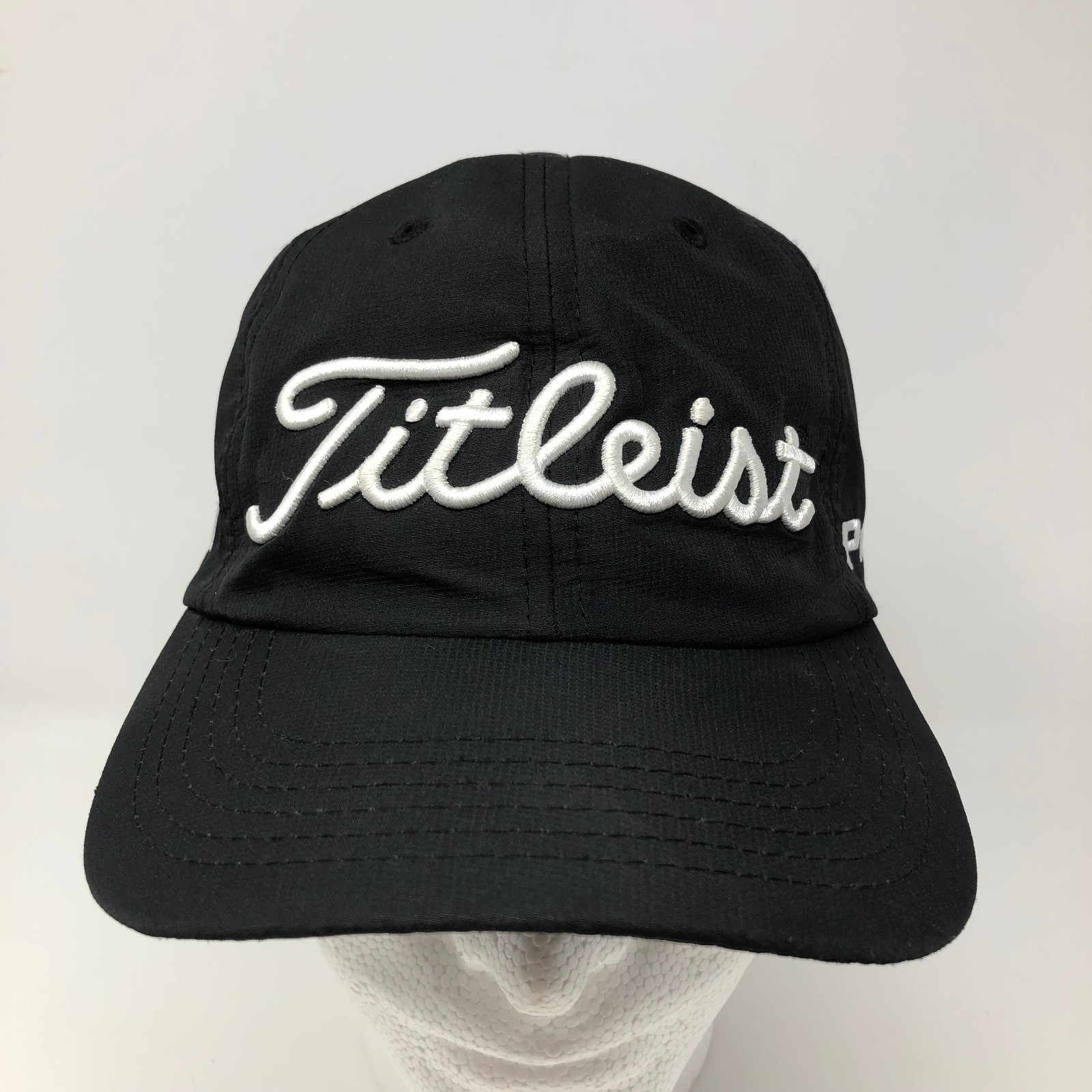 Titleist Performance Pro V1 FJ Logo Black White Adjustable Golf Hat EXCELLENT