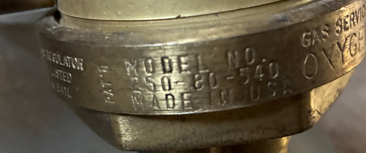 Victor Medalist Model 250-80-540 Medium Duty Oxygen Regulator