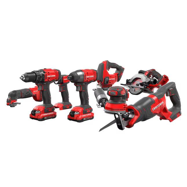 CRAFTSMAN 20V MAX 8-Tool Power Tool Combo Kit with Soft Case (Battery + Charger)