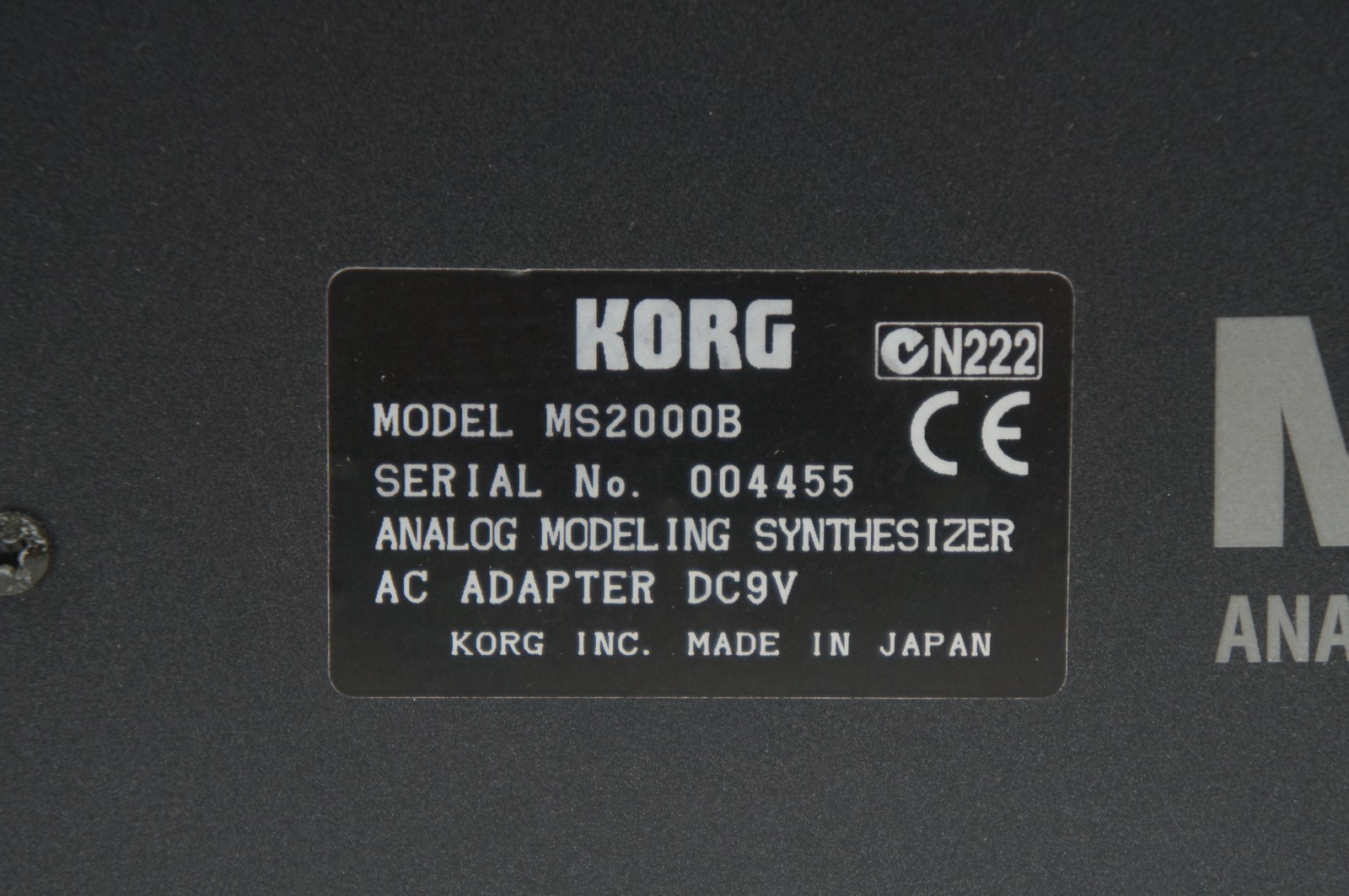 KORG MS2000B Analog Modeling Synthesizer MS-2000 Black w/ 100-240V PSU