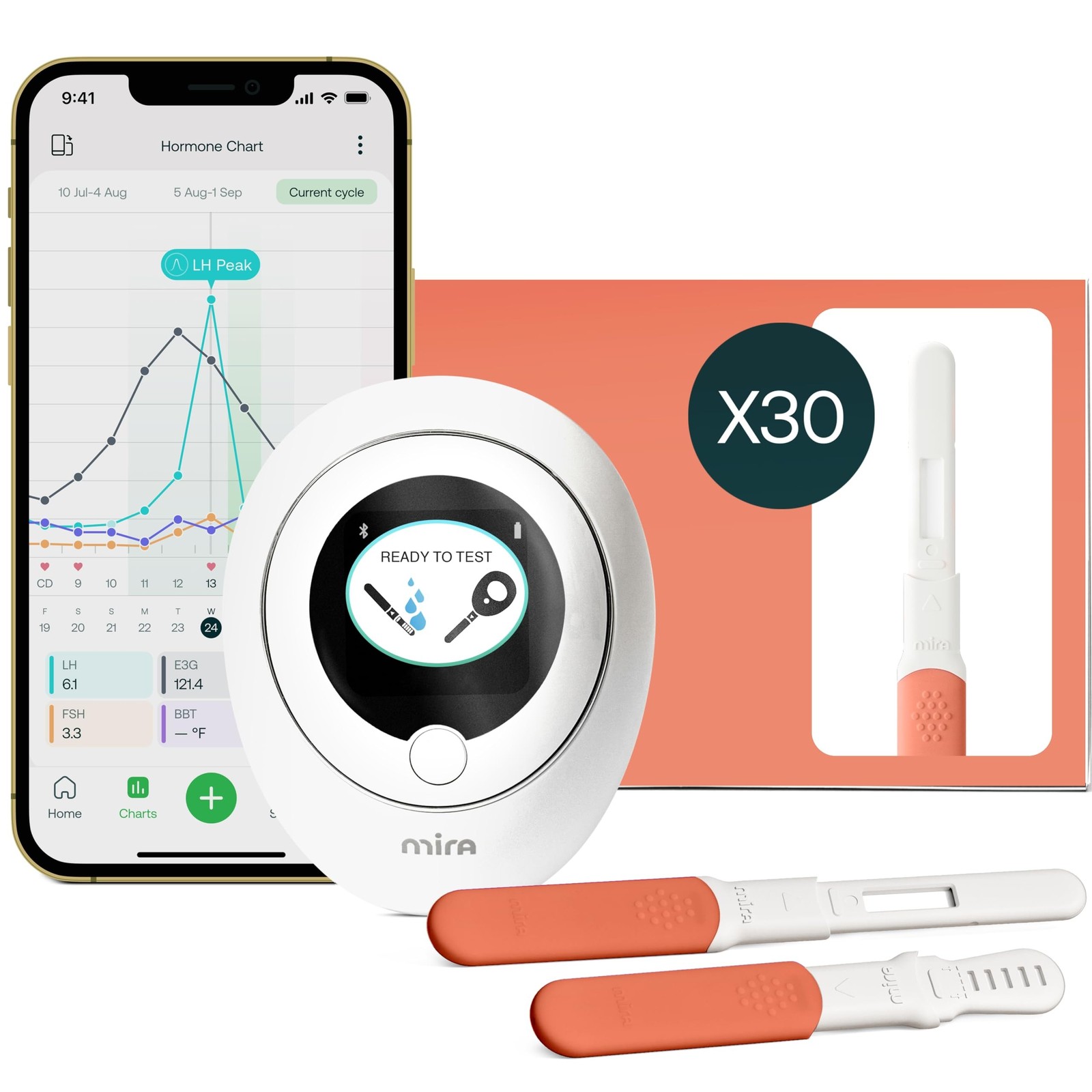 Mira Ultra4 Fertility Monitor & Ovulation Test Kit, Track 4 Key Fertility Hor...