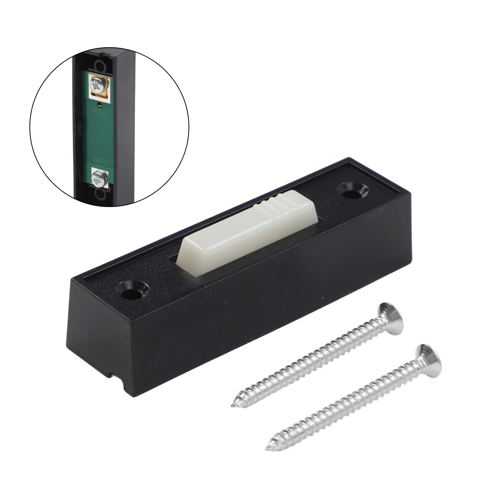 Wired Lighted Push Button in Black for Surface Mount Garage Door Opener