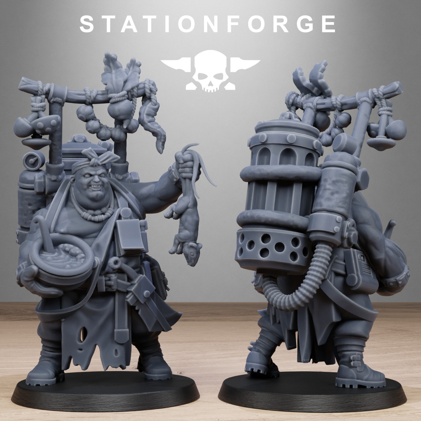 GrimCorp Scrap operatives from Station Forge 32mm.