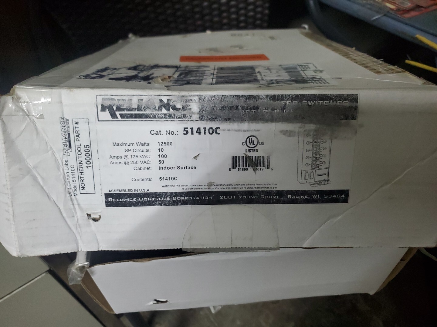 Reliance Loadside Prewired Generator Transfer Switch, 10 Circuits, 125/250