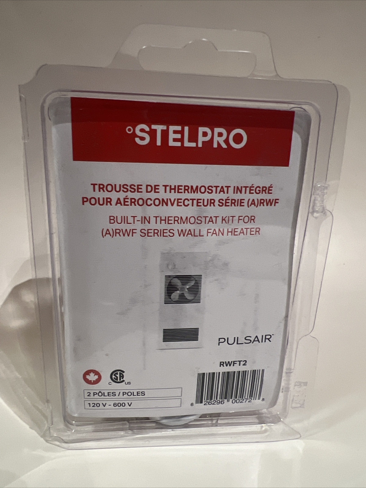STELPRO  120V-600V  2 Pole Built-In Thermostat Kit For (A) RWF WALL FAN HEATER