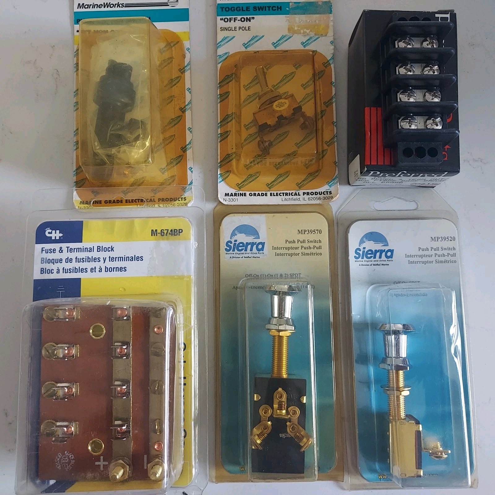 ColeHersey Terminal&Fuse Block, Sierra Push Pull, Toggle & Push Button Switches