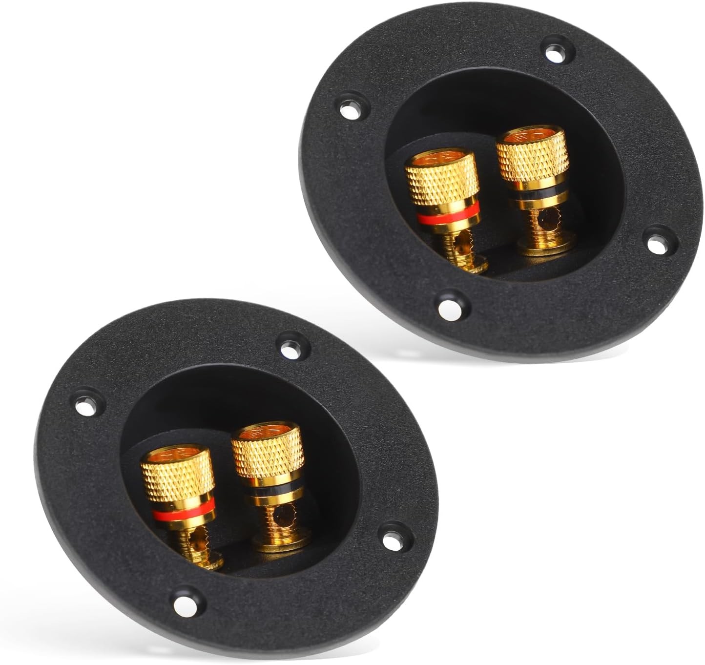 2 Pcs Black Speaker Box Terminal Cup 3 Inch 2-Way Spring Loaded Jacks...
