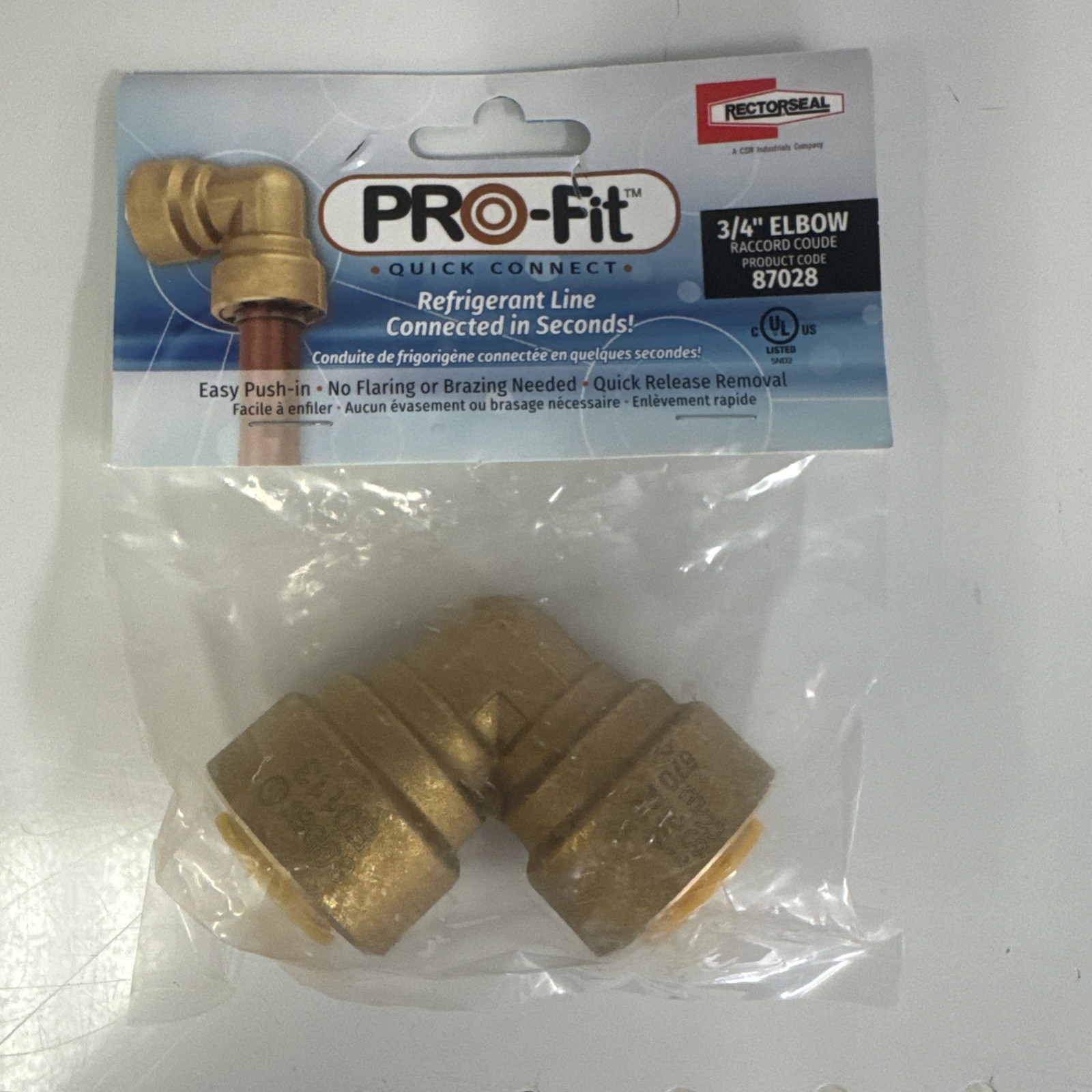 RectorSeal PRO-Fit 3/4" Elbow Quick Connect Union Fitting 87028