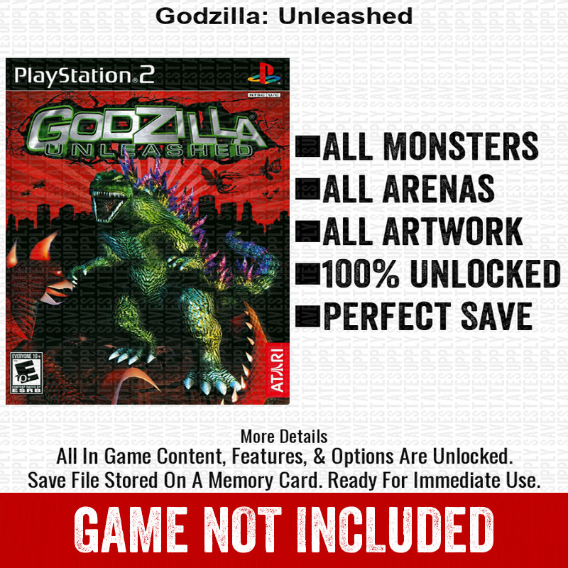 Godzilla Unleashed 100% PS2 Memory Card All CHEATS ITEMS