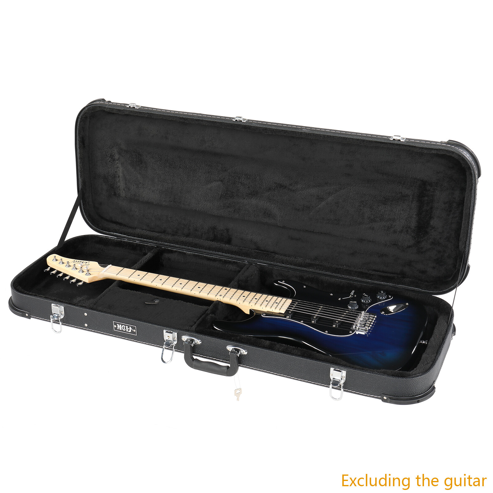 ST Electric Guitar Hardshell Case - Black & SG/TL/Model 170/Flame-Shaped Models
