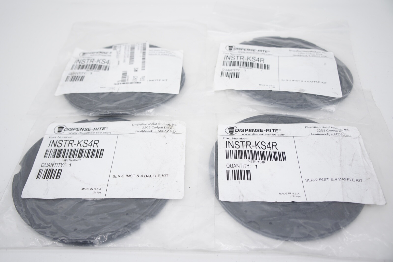 Lot of 4 Kits Genuine OEM Dispense-Rite INSTR-KS4R SLR-2 SLR Series Baffle Kit