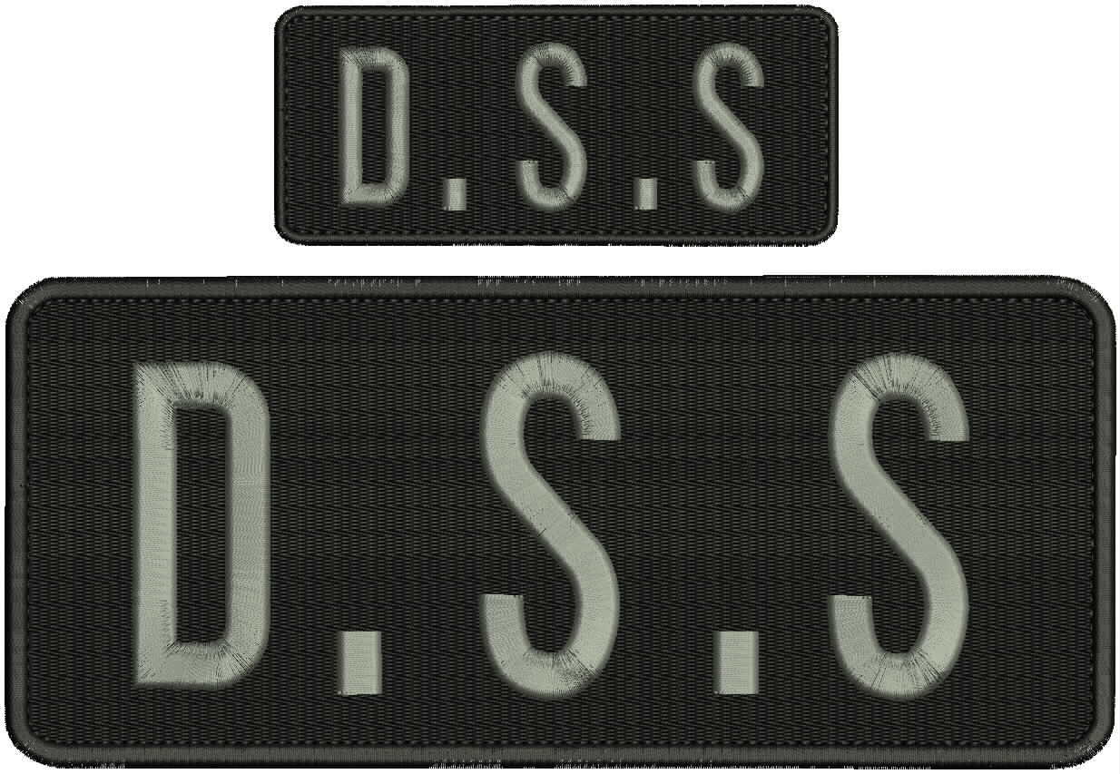 DSS embroidery patch 4x10 and 2x5 grey hook
