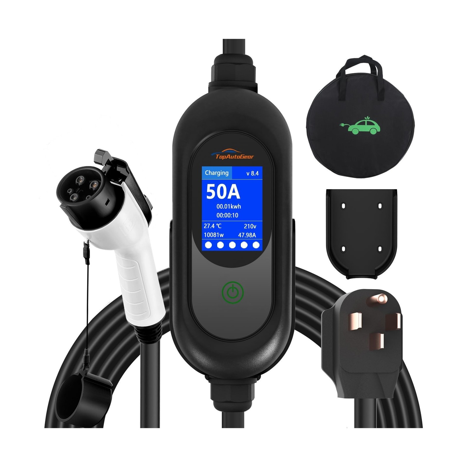 Level 2 EV Charger 50A 240V, ETL Certified, 45 Miles/Hour Fast Charging, NEMA...