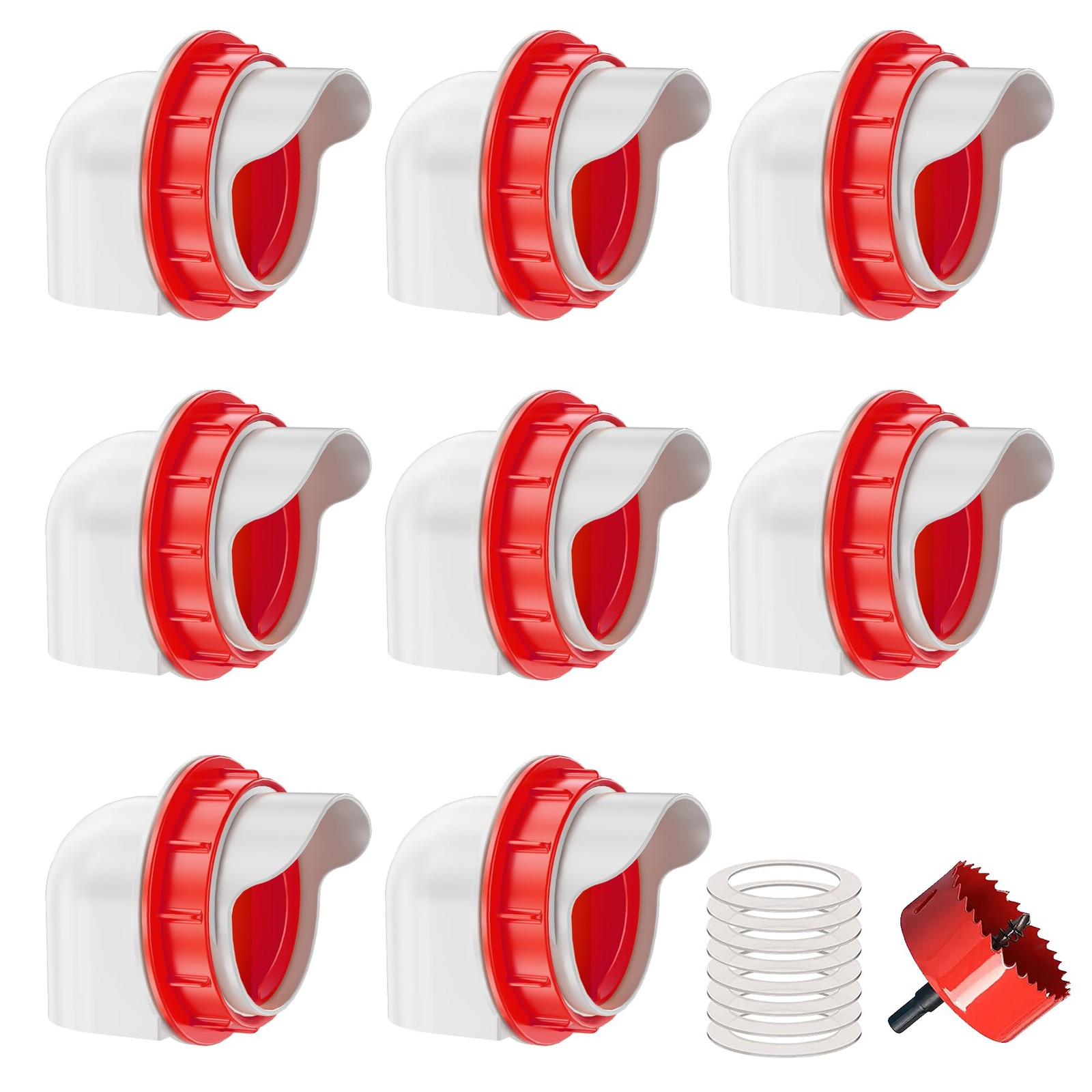 ZenxyHoC Chicken Feeders No Waste, DIY Automatic Poultry Feeder 8 Ports 1 Hol...