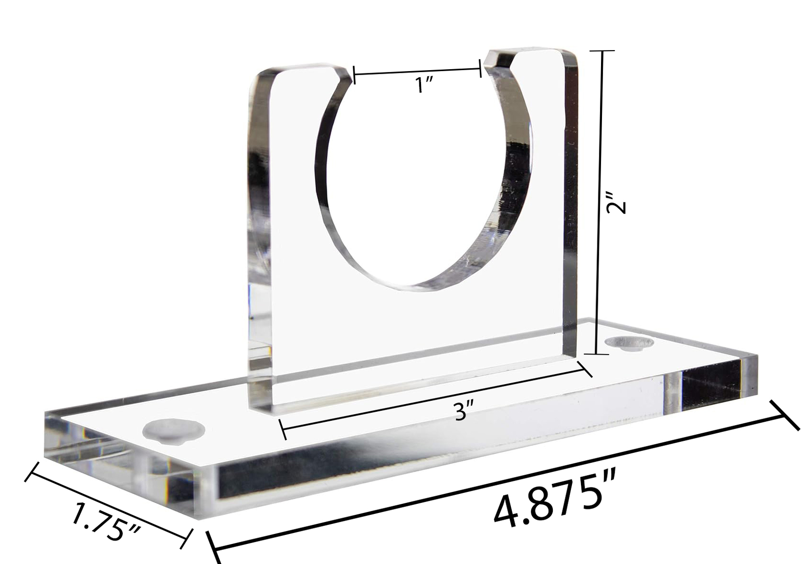 Clear Acrylic Vertical Standard Single Baseball Bat Wall Mount Bracket (A052)
