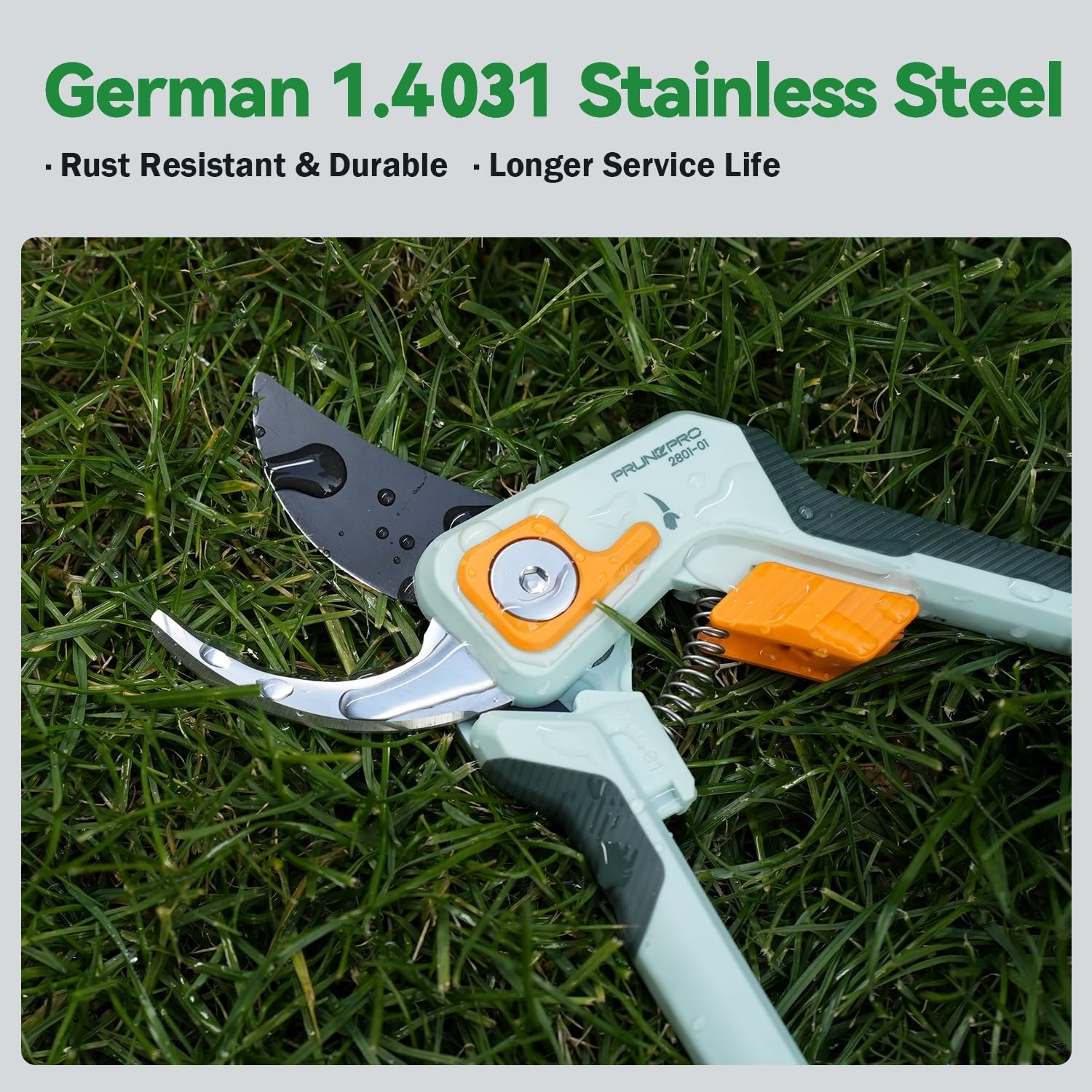 PrunePro Pruning Shears Gardening Scissors Set Professional Hand Pruner Green