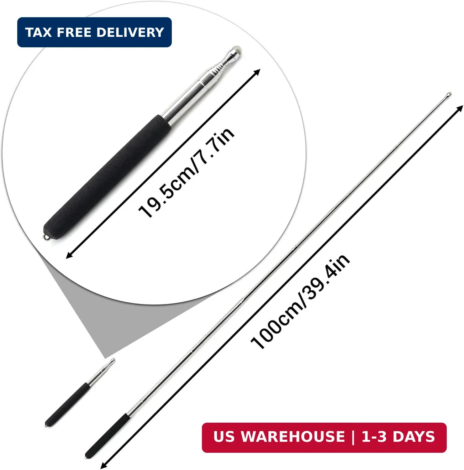 2 Pcs Telescopic Teachers Pointer, Extendable Pointer Stick, Mini Hand Pointer S