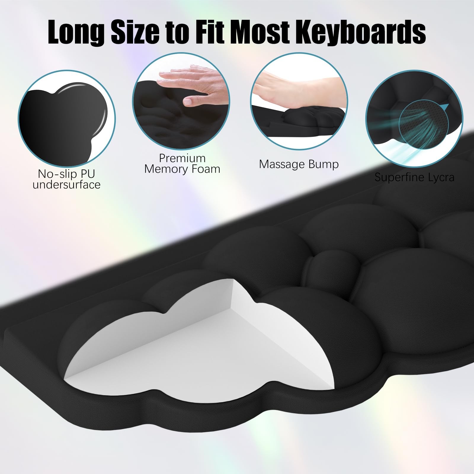 Ergonomic Wrist Rest for Keyboard and Mouse, Soft Memory Foam Cloud Keyboard ...