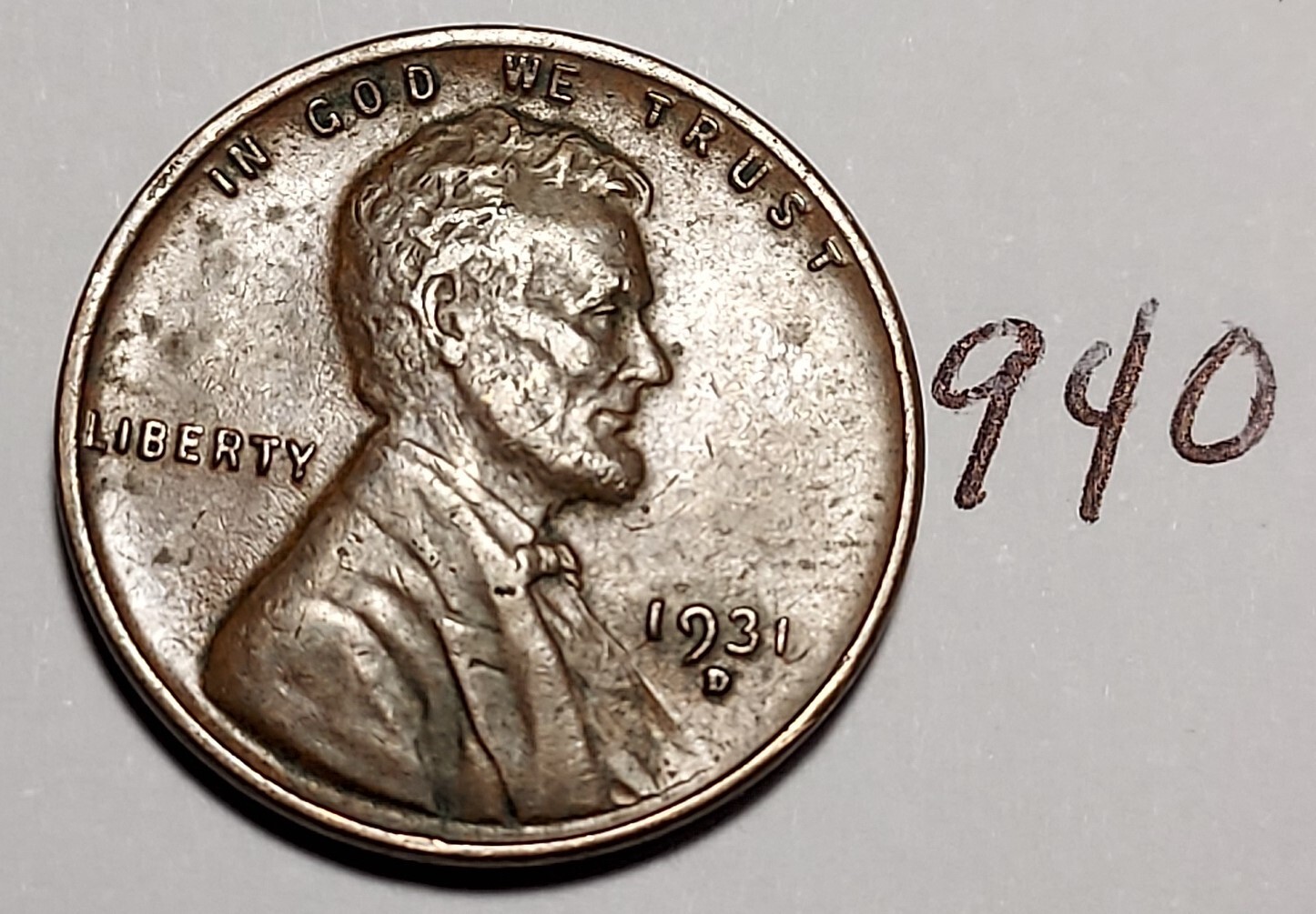 1931-D Lincoln Wheat Cent VERY FINE #940