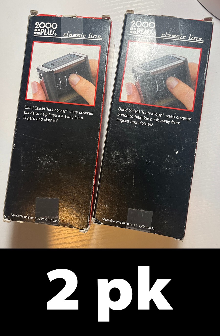 2pk 2000 Plus Classic Line Premium Self Inker "RECEIVED By:" Date, Blue/Red Ink