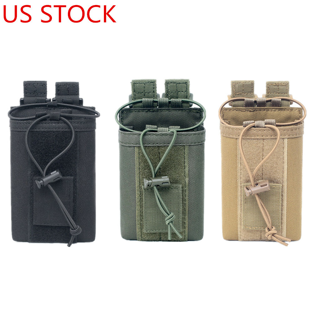 US Tactical Molle Radio Walkie Talkie Holder Bag Outdoor Military Magazine Pouch
