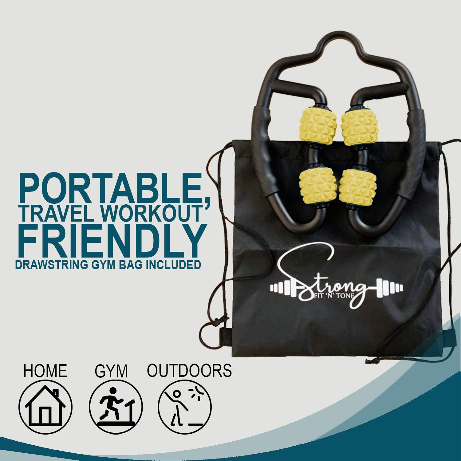 Muscle Roller for Muscles Deep Tissue/w Drawstring Gym Bag | Cellulite Remove...