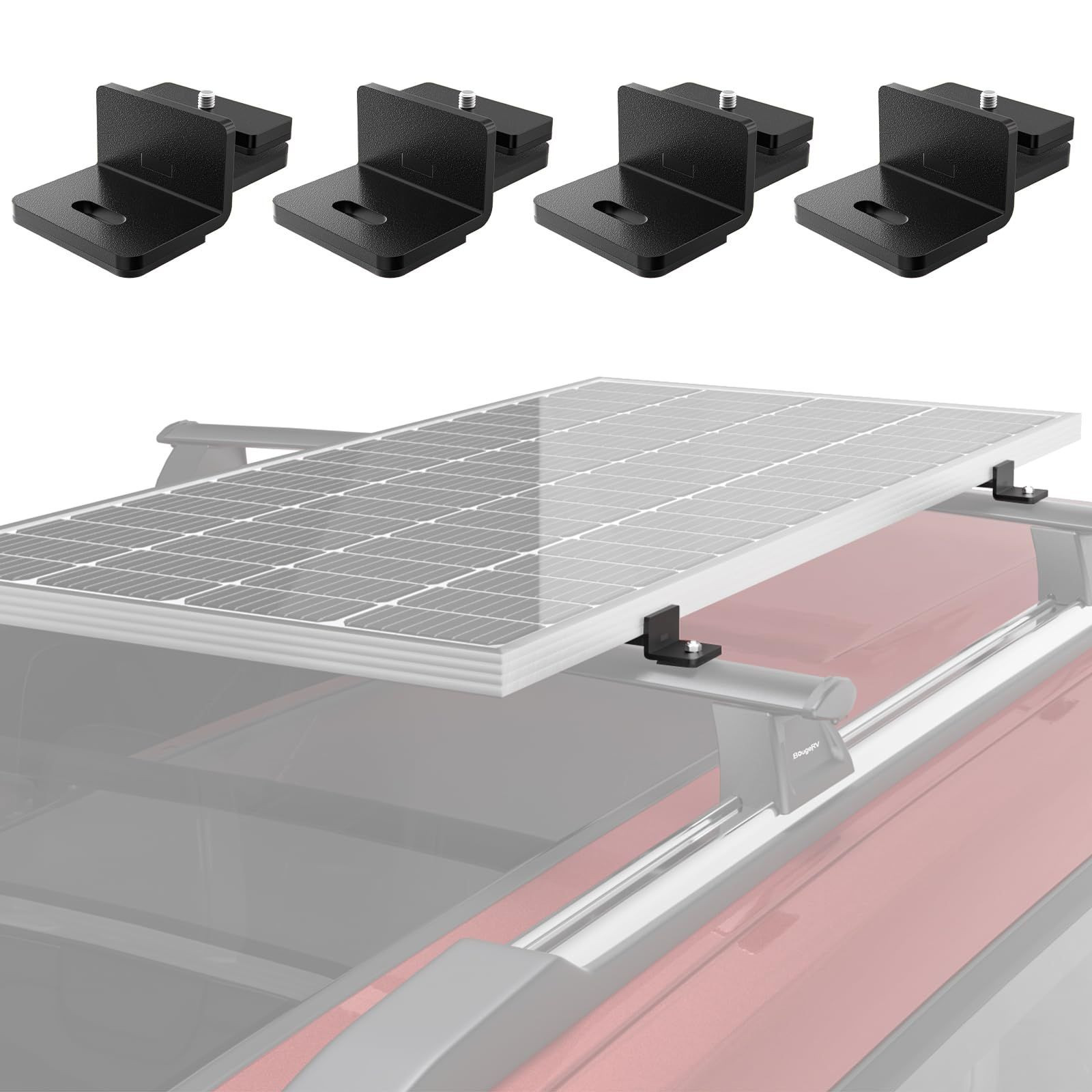 BougeRV Solar Panel T-Slot Mounting Kit Fits for T-slot Kit, Black