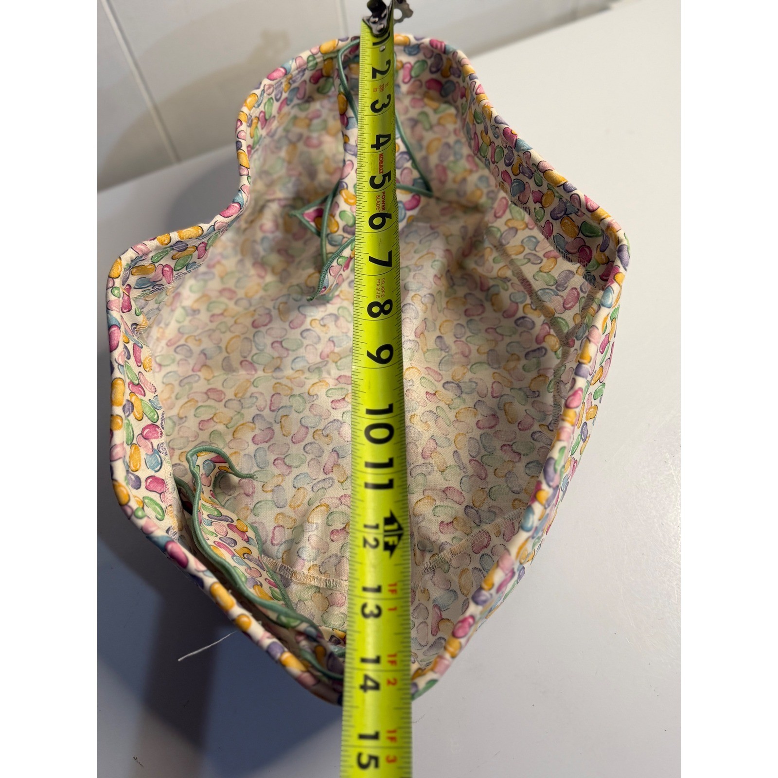 VTG Longaberger Basket Liner Multicolor Jelly Bean Large Easter 2001 Fabric