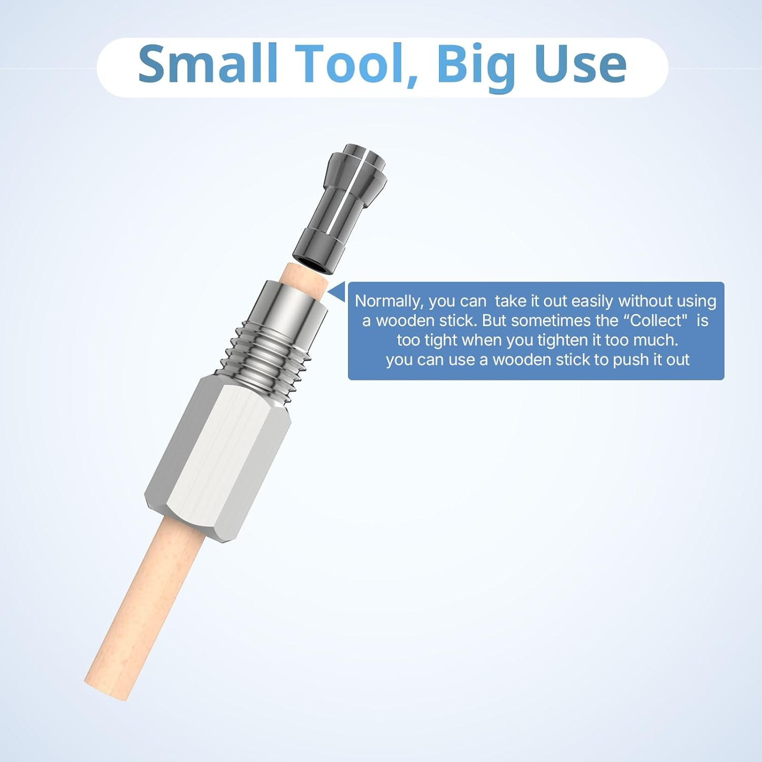 Stainless Steel Angle Grinder Adapter with 2 Collets 1/4" & 1/8"