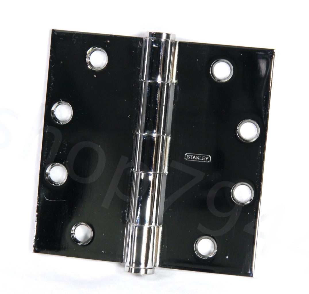 STANLEY Hinge Chrome Plate Gloss 4.5" X 4.5" Removed Excellent Sold Individually