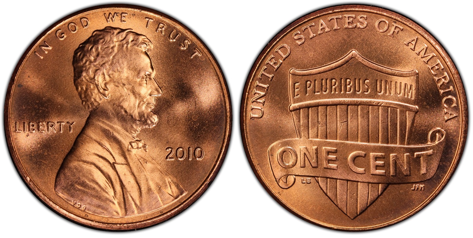 2010 P Lincoln Shield Penny Brilliant Uncirculated Cent Red BU Coin