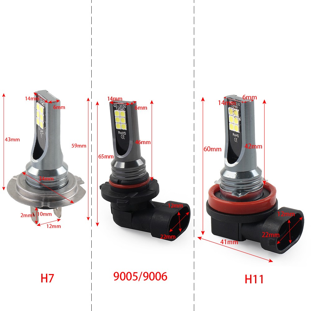 H11 Car Headlight Fog Light Bulbs 9005 9006 Auto Driving Running Lamps