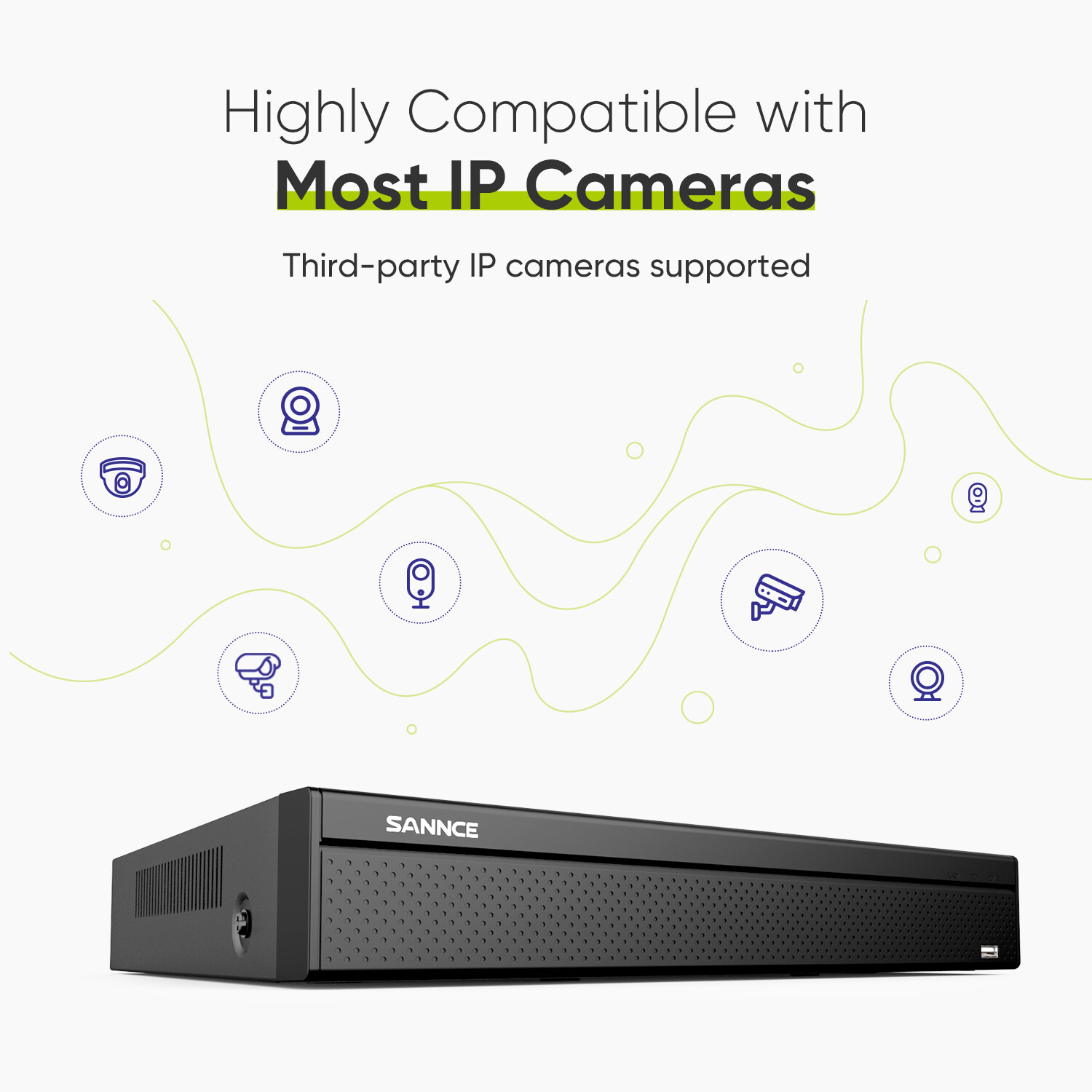 SANNCE 16CH 4K POE Security NVR 8MP Video Recorder For Camera System IP Network
