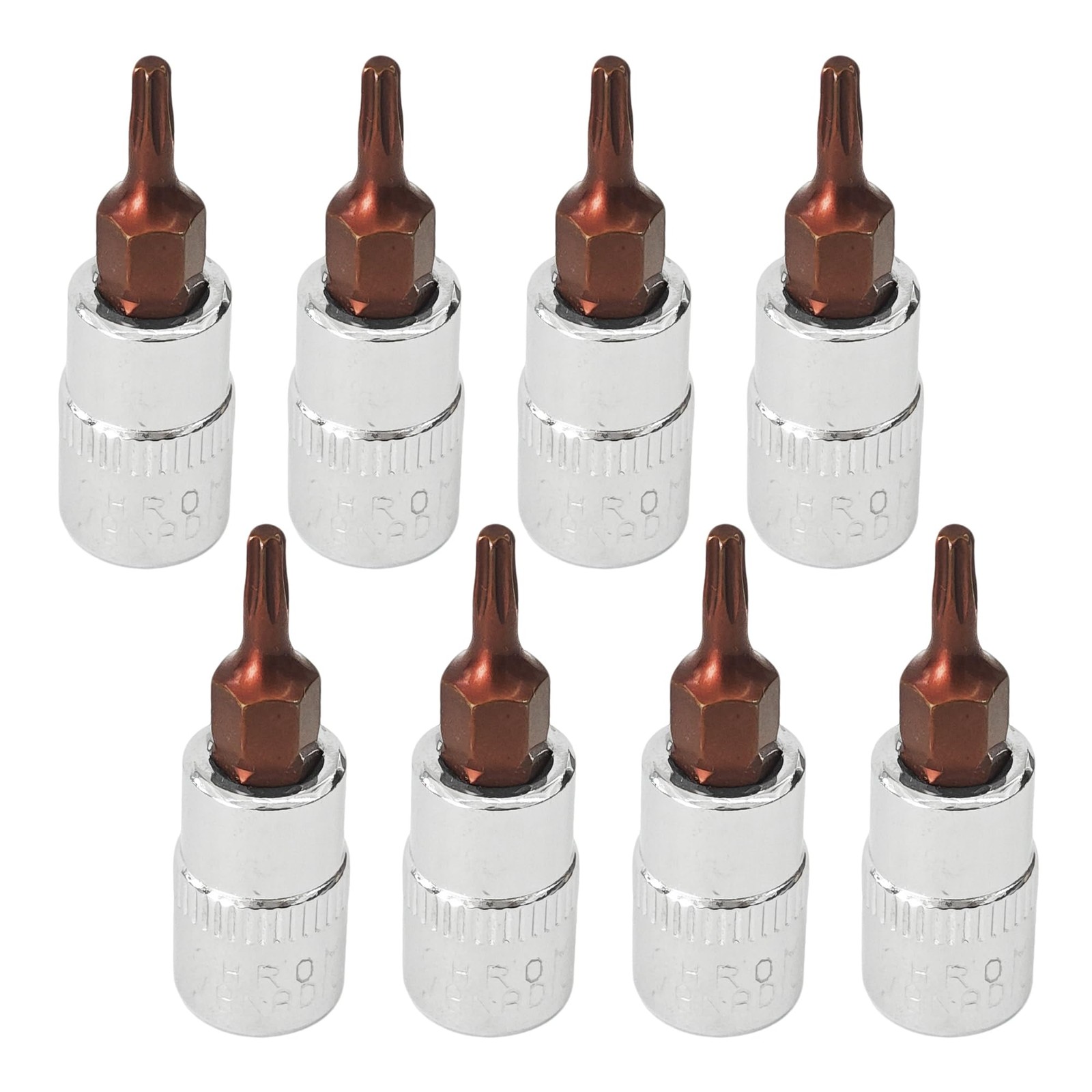 8PCS 1/4" Drive T10 Torx Bit Socket Set, S2 Steel Bits, CR-V Steel Sockets fo...