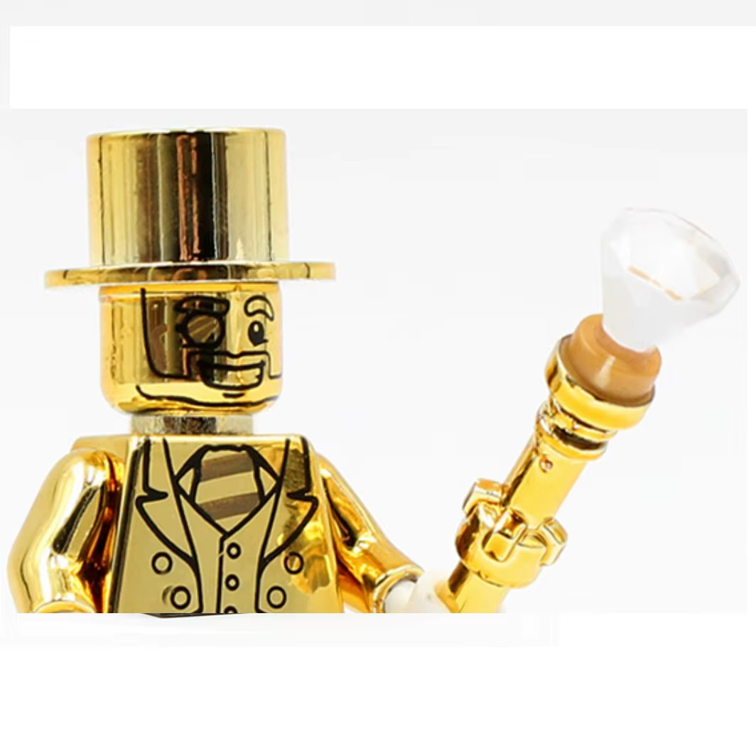 NEW Rare Mr. Gold LEGO Custom Minifigure