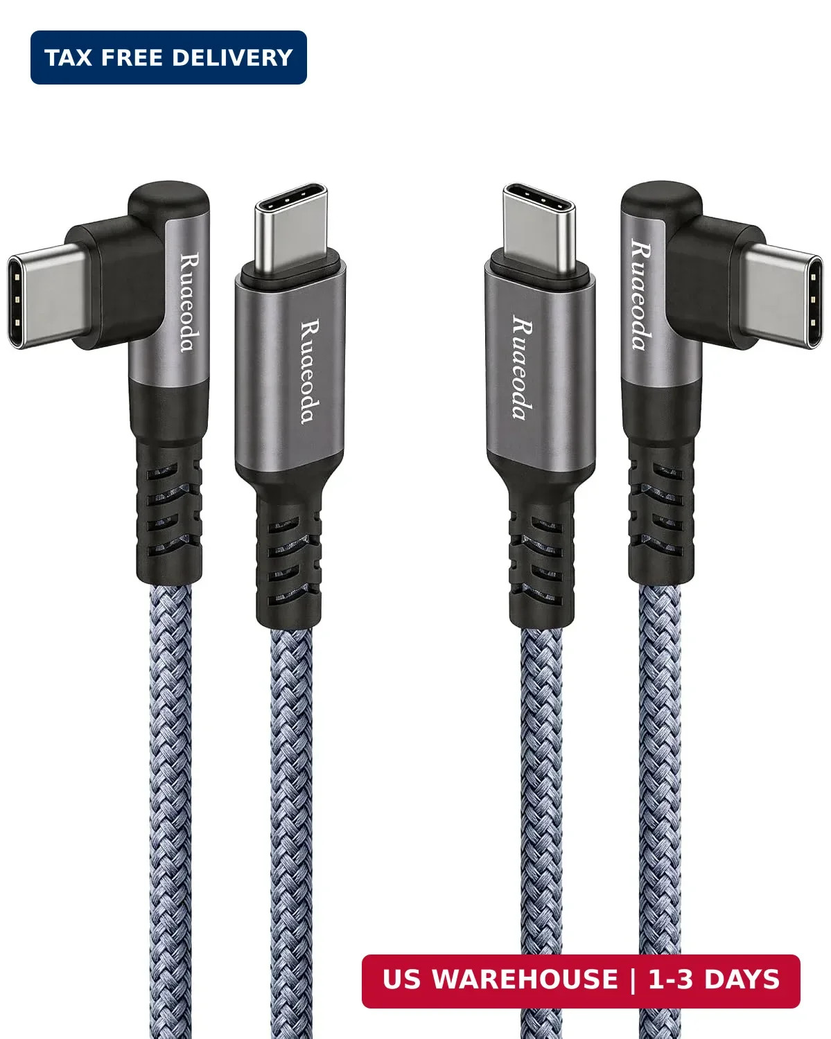 USB C to USB C Cable for CarPlay (6ft, 2Pack), 60W Fast Charging Right Angle Typ